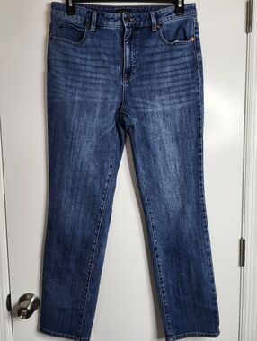 Talbots Womens 10 Straight Leg High Rise Jeans Classic Stretch Denim